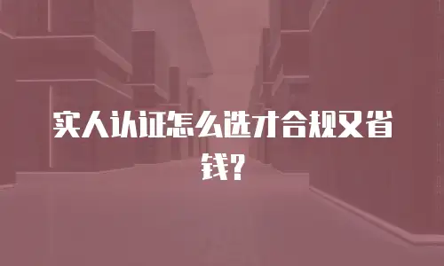 实人认证怎么选才合规又省钱？