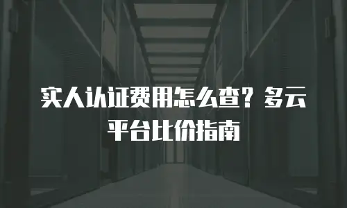 实人认证费用怎么查？多云平台比价指南