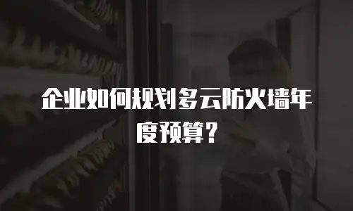 企业如何规划多云防火墙年度预算？