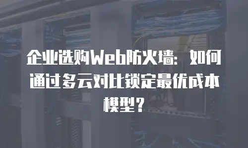 企业选购Web防火墙：如何通过多云对比锁定最优成本模型？