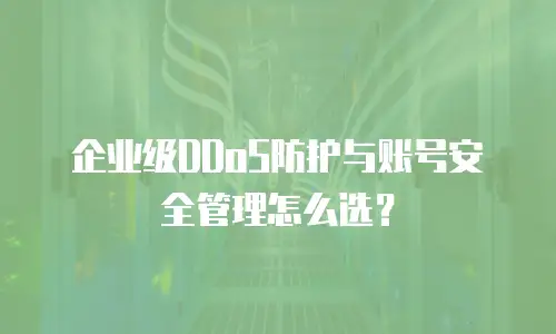 企业级DDoS防护与账号安全管理怎么选？