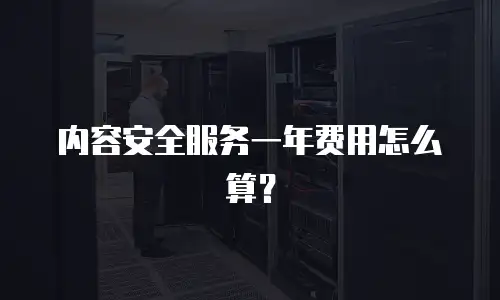 内容安全服务一年费用怎么算？