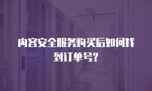 内容安全服务购买后如何找到订单号？