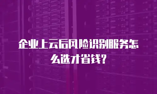 企业上云后风险识别服务怎么选才省钱？