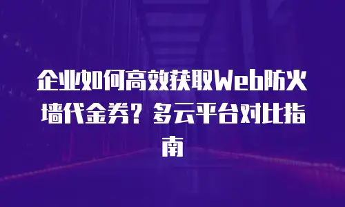 企业如何高效获取Web防火墙代金券？多云平台对比指南