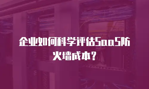 企业如何科学评估SaaS防火墙成本？