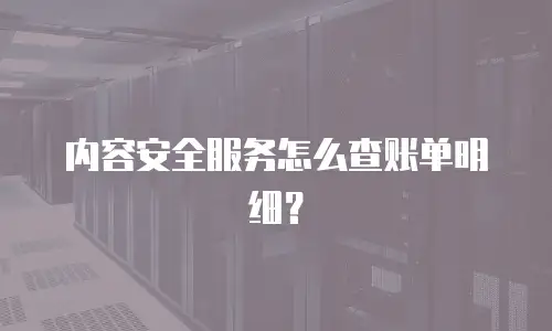 内容安全服务怎么查账单明细？