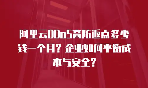阿里云DDoS高防返点多少钱一个月？企业如何平衡成本与安全？
