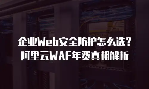 企业Web安全防护怎么选？阿里云WAF年费真相解析