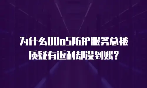 为什么DDoS防护服务总被质疑有返利却没到账？