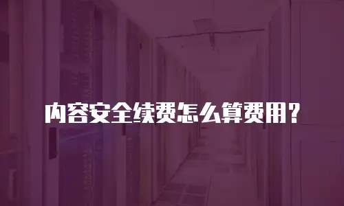 内容安全续费怎么算费用？
