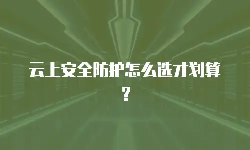 云上安全防护怎么选才划算？