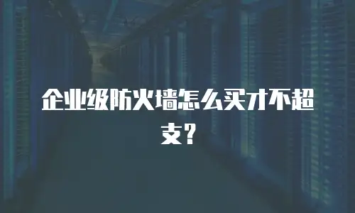企业级防火墙怎么买才不超支？