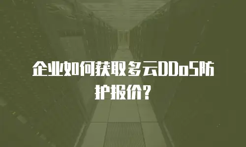 企业如何获取多云DDoS防护报价？