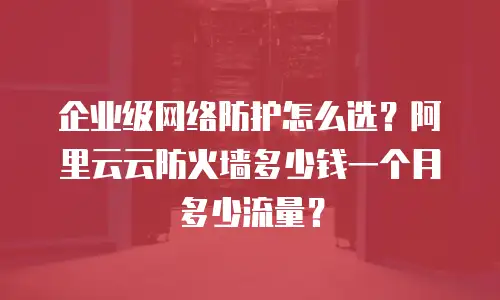 企业级网络防护怎么选？阿里云云防火墙多少钱一个月多少流量？