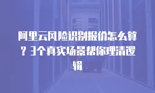阿里云风险识别报价怎么算？3个真实场景帮你理清逻辑