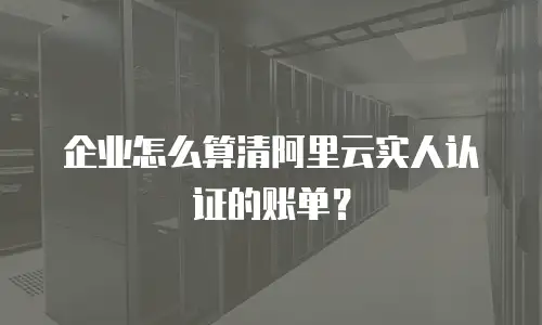 企业怎么算清阿里云实人认证的账单？