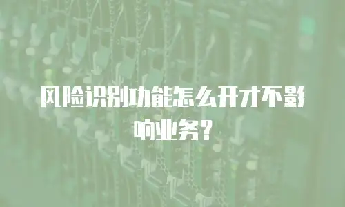 风险识别功能怎么开才不影响业务？