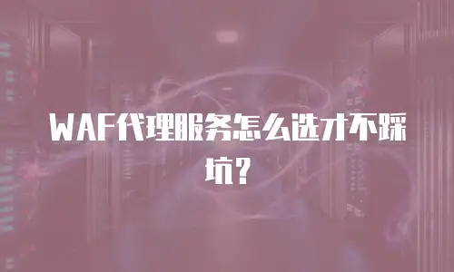 WAF代理服务怎么选才不踩坑？