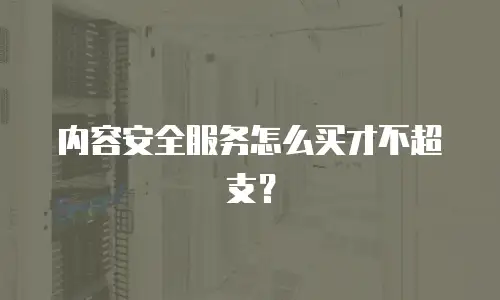 内容安全服务怎么买才不超支？
