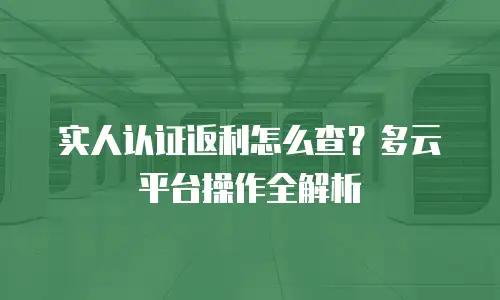 实人认证返利怎么查？多云平台操作全解析