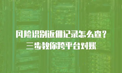 风险识别返佣记录怎么查？三步教你跨平台对账