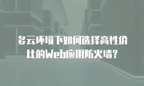 多云环境下如何选择高性价比的Web应用防火墙？