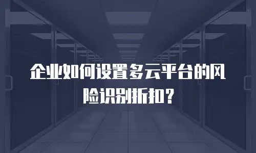 企业如何设置多云平台的风险识别折扣？