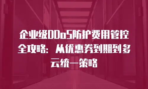 企业级DDoS防护费用管控全攻略：从优惠券到期到多云统一策略