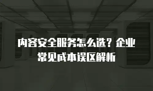 内容安全服务怎么选？企业常见成本误区解析