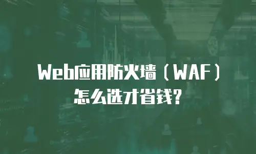 Web应用防火墙（WAF）怎么选才省钱？