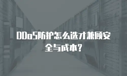 DDoS防护怎么选才兼顾安全与成本？
