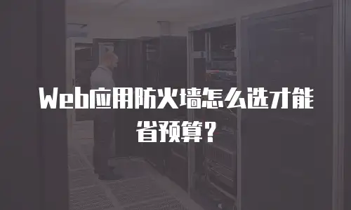 Web应用防火墙怎么选才能省预算？