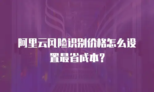 阿里云风险识别价格怎么设置最省成本？
