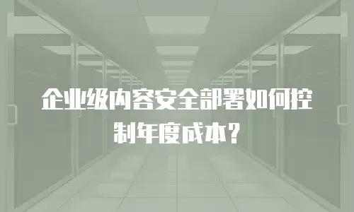 企业级内容安全部署如何控制年度成本？