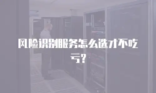 风险识别服务怎么选才不吃亏？