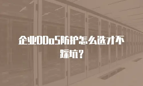 企业DDoS防护怎么选才不踩坑？