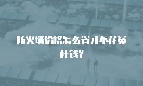 防火墙价格怎么省才不花冤枉钱？