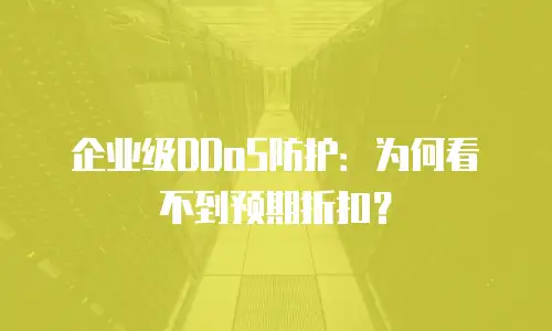 企业级DDoS防护：为何看不到预期折扣？