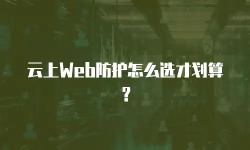 云上Web防护怎么选才划算？