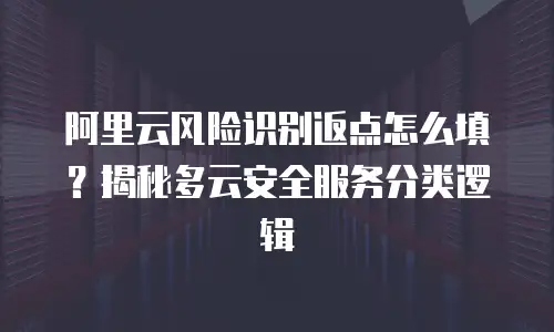 阿里云风险识别返点怎么填？揭秘多云安全服务分类逻辑
