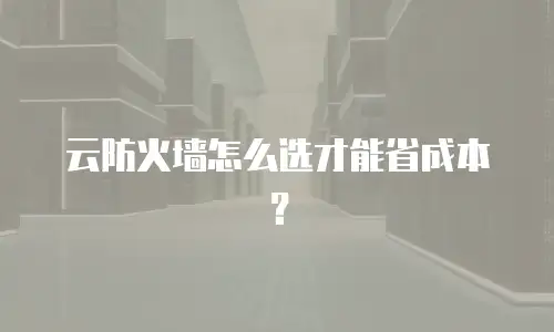 云防火墙怎么选才能省成本？
