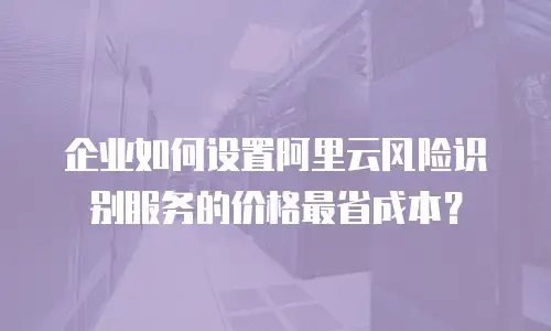 企业如何设置阿里云风险识别服务的价格最省成本？