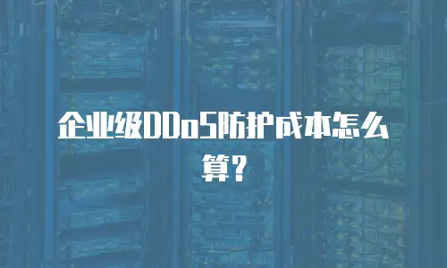 企业级DDoS防护成本怎么算？