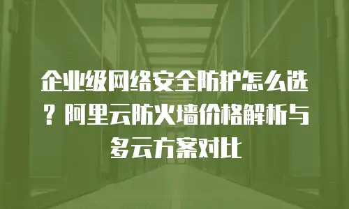 企业级网络安全防护怎么选？阿里云防火墙价格解析与多云方案对比