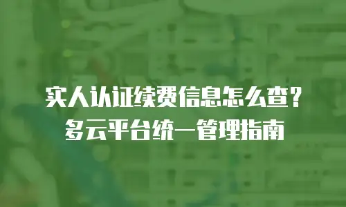 实人认证续费信息怎么查？多云平台统一管理指南
