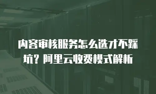 内容审核服务怎么选才不踩坑？阿里云收费模式解析