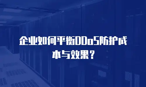 企业如何平衡DDoS防护成本与效果？