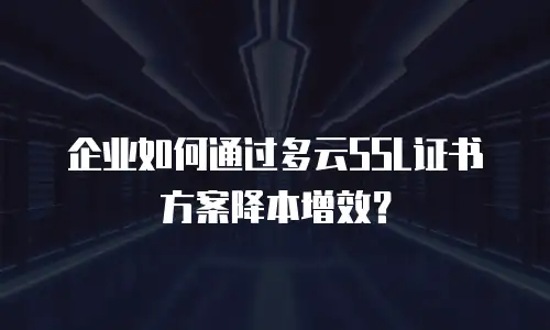 企业如何通过多云SSL证书方案降本增效？