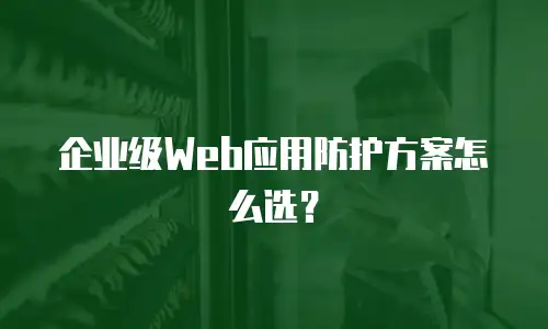 企业级Web应用防护方案怎么选？